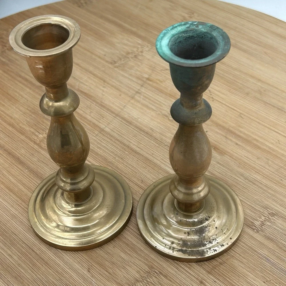 Pair‎ of Vintage Brass Candlestick Holders Candle Stick India 6